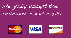 We Gladly accept the following Credit Card